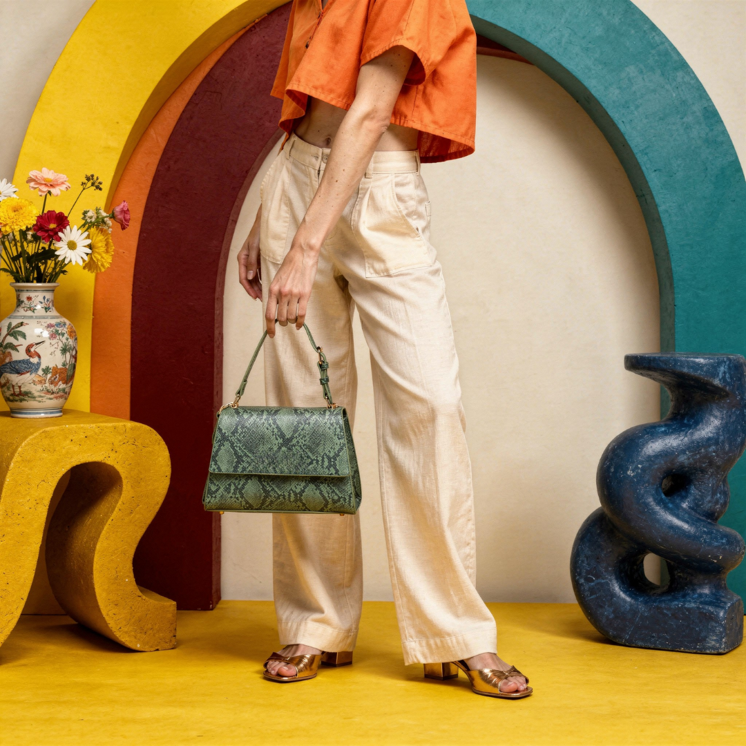 INFINITY CLASSIC Green SATCHEL BAG