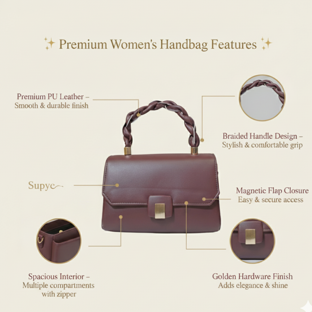 The Crimson Elegance Top-Handle Sling Bag for Women