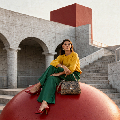 INFINITY CLASSIC Brown SATCHEL BAG