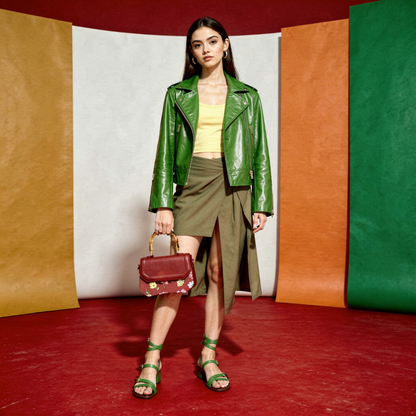 INFINITY FLORAL Maroon SATCHEL BAG