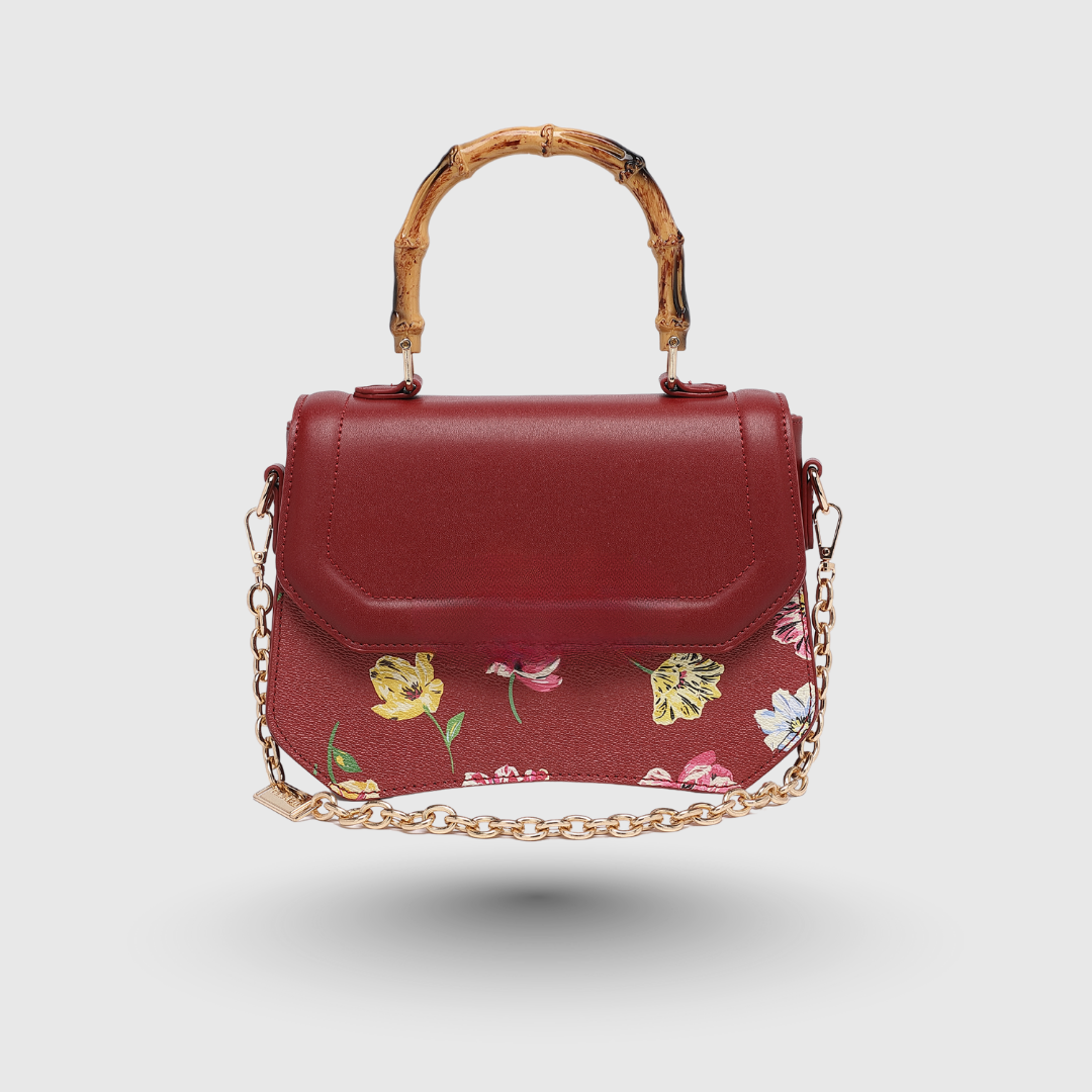 INFINITY FLORAL Maroon SATCHEL BAG