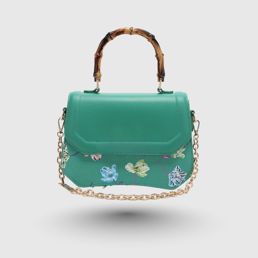INFINITY FLORAL Green SATCHEL BAG
