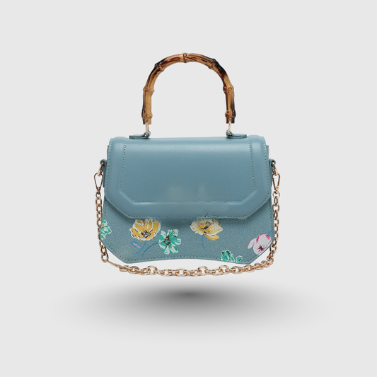 INFINITY FLORAL Sky Blue SATCHEL BAG