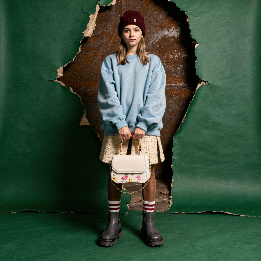 INFINITY FLORAL Off White SATCHEL BAG