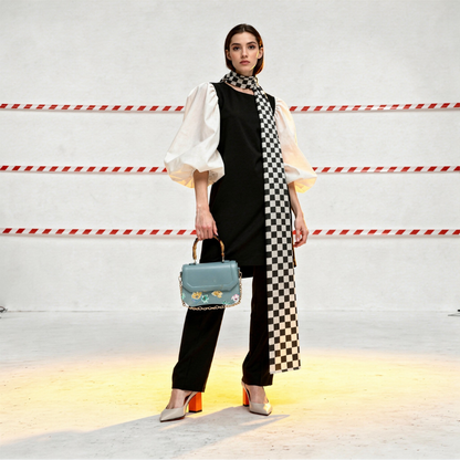 INFINITY FLORAL Sky Blue SATCHEL BAG