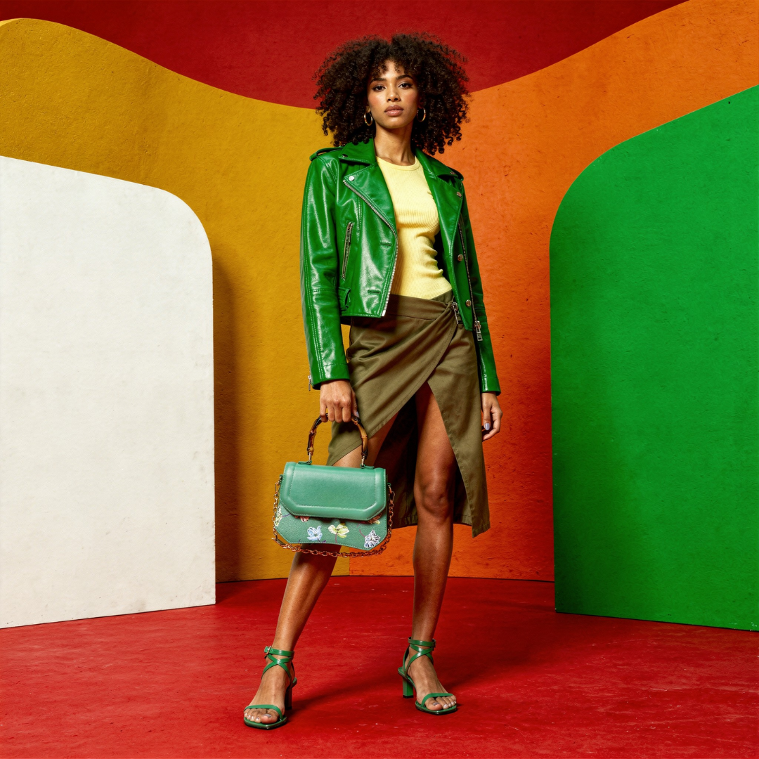 INFINITY FLORAL Green SATCHEL BAG