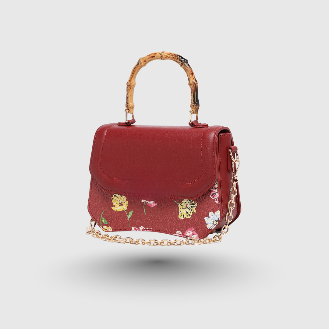 INFINITY FLORAL Maroon SATCHEL BAG