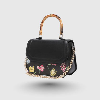 INFINITY FLORAL Black SATCHEL BAG