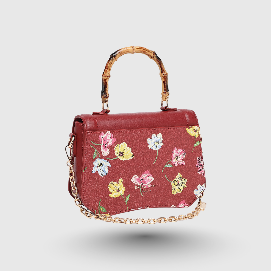 INFINITY FLORAL Maroon SATCHEL BAG
