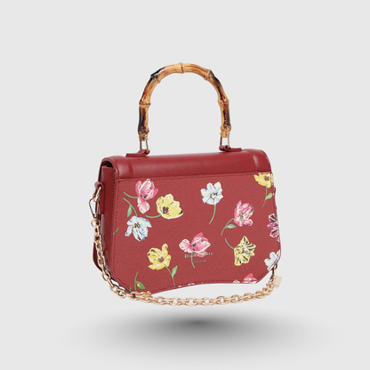 INFINITY FLORAL Maroon SATCHEL BAG