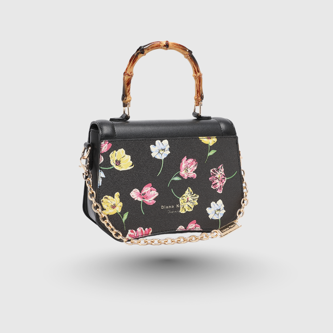 INFINITY FLORAL Black SATCHEL BAG