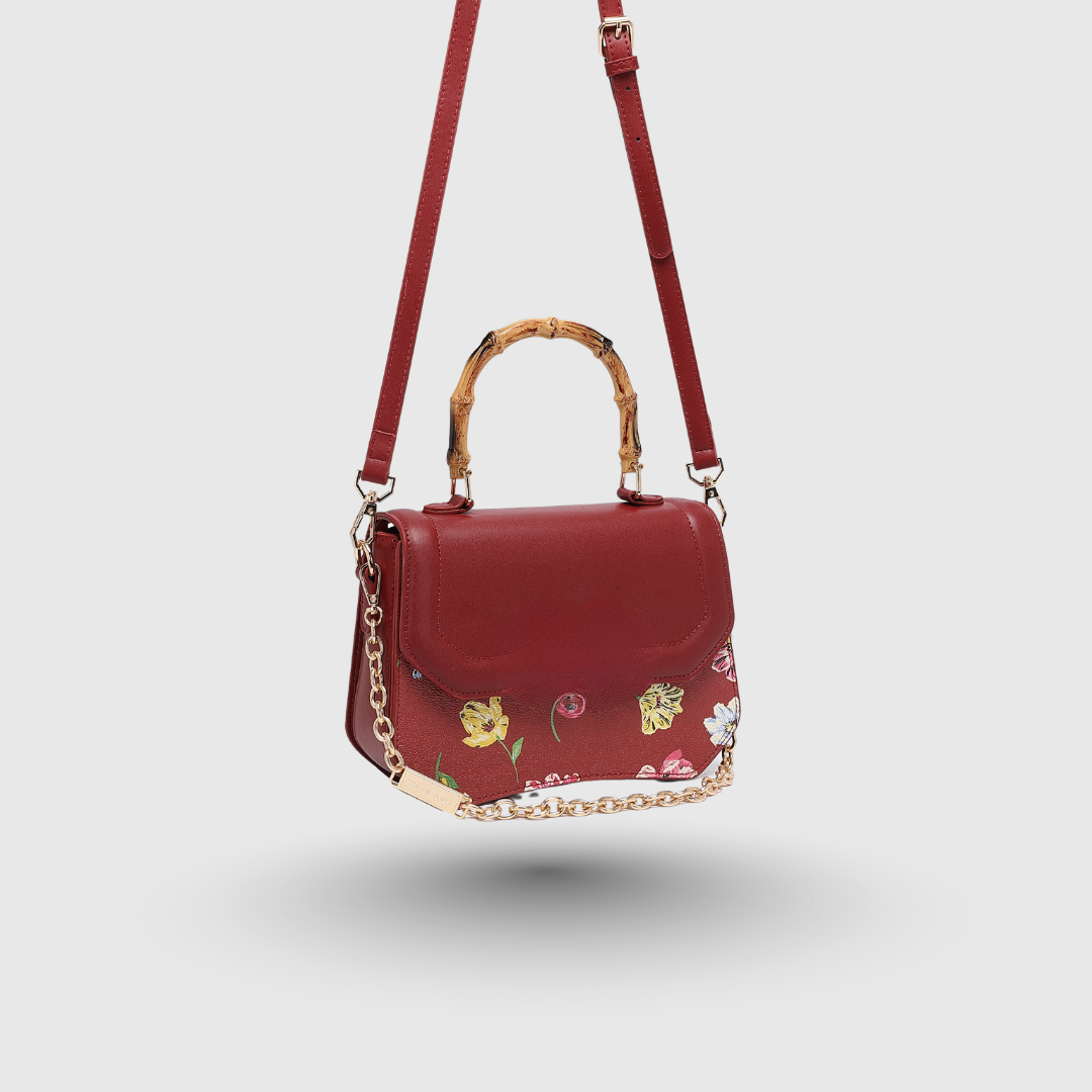 INFINITY FLORAL Maroon SATCHEL BAG