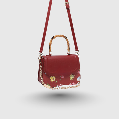 INFINITY FLORAL Maroon SATCHEL BAG