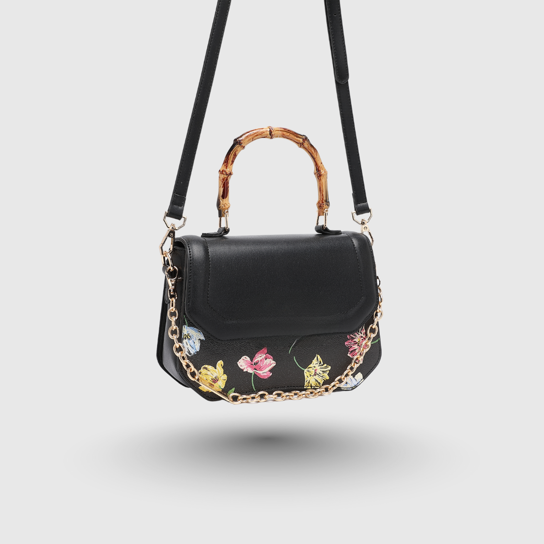INFINITY FLORAL Black SATCHEL BAG