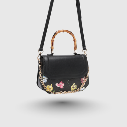 INFINITY FLORAL Black SATCHEL BAG
