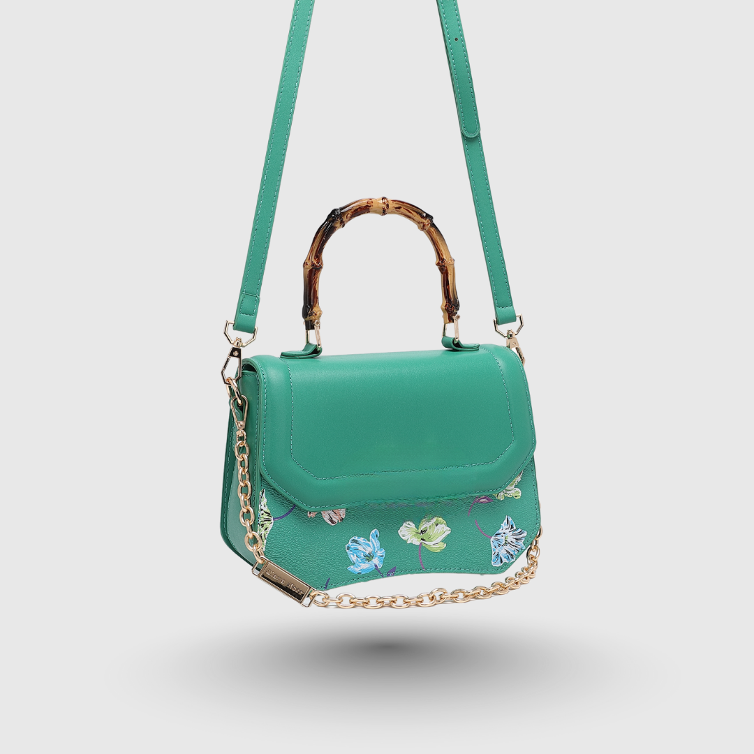 INFINITY FLORAL Green SATCHEL BAG