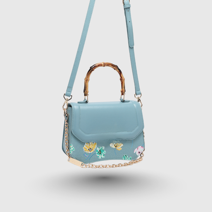 INFINITY FLORAL Sky Blue SATCHEL BAG