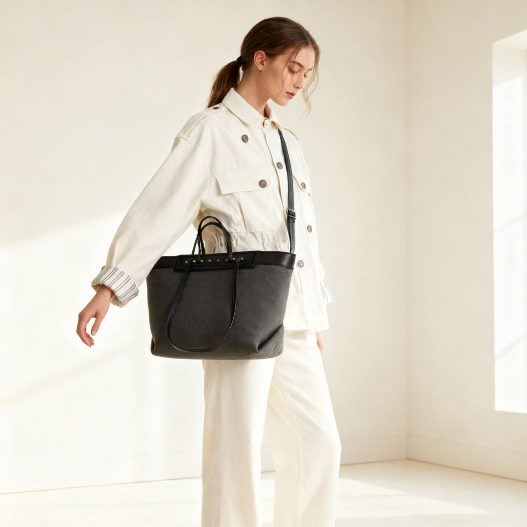 CLASSIC HAZEL Black TOTE BAG