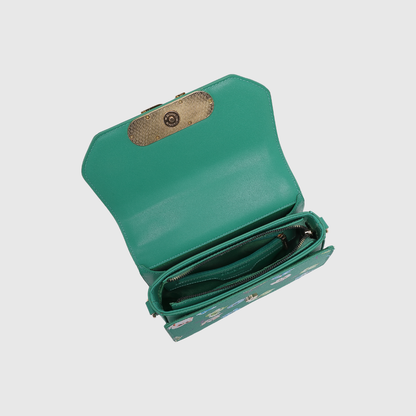 INFINITY FLORAL Green SATCHEL BAG