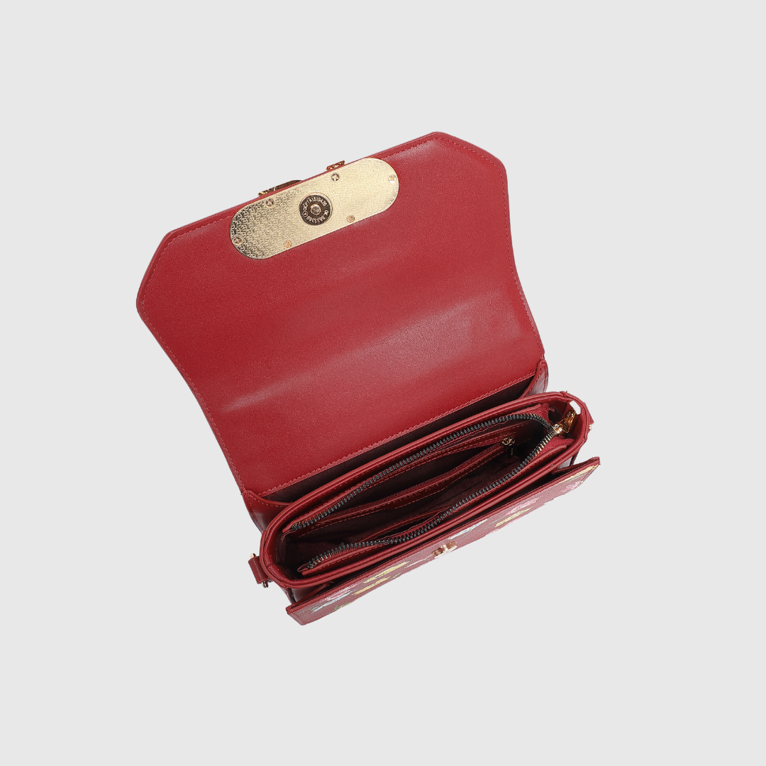 INFINITY FLORAL Maroon SATCHEL BAG