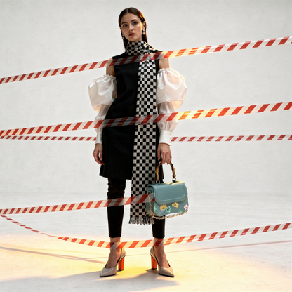 INFINITY FLORAL Sky Blue SATCHEL BAG