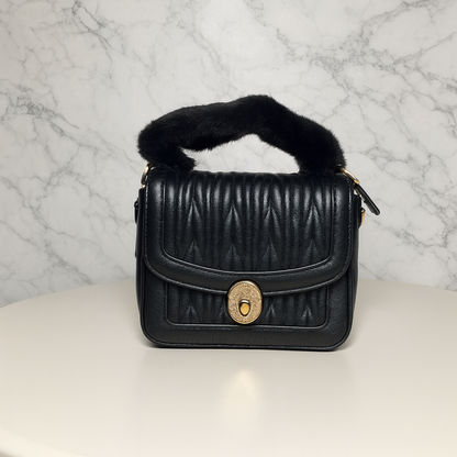 Noir Quilted Mini Handbag For Women