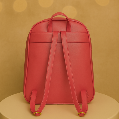 Caramel Finishing Veagn Leather Backpack For Women– Stylish & Functional Everyday Bagc