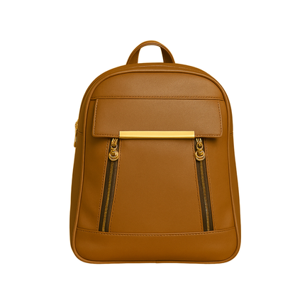 Caramel Finishing Veagn Leather Backpack For Women– Stylish & Functional Everyday Bagc