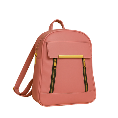 Caramel Finishing Veagn Leather Backpack For Women– Stylish & Functional Everyday Bagc