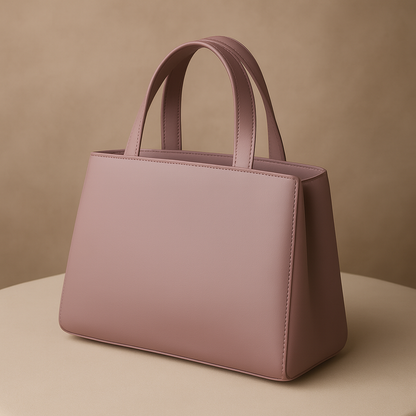 Elegant Vegan Leather Handbag with Silver GG Logo | Luxury Women's Tote