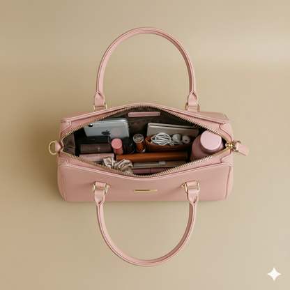 Caramel Pink Structured Tote HandBags For Women– Premium Everyday Handbag