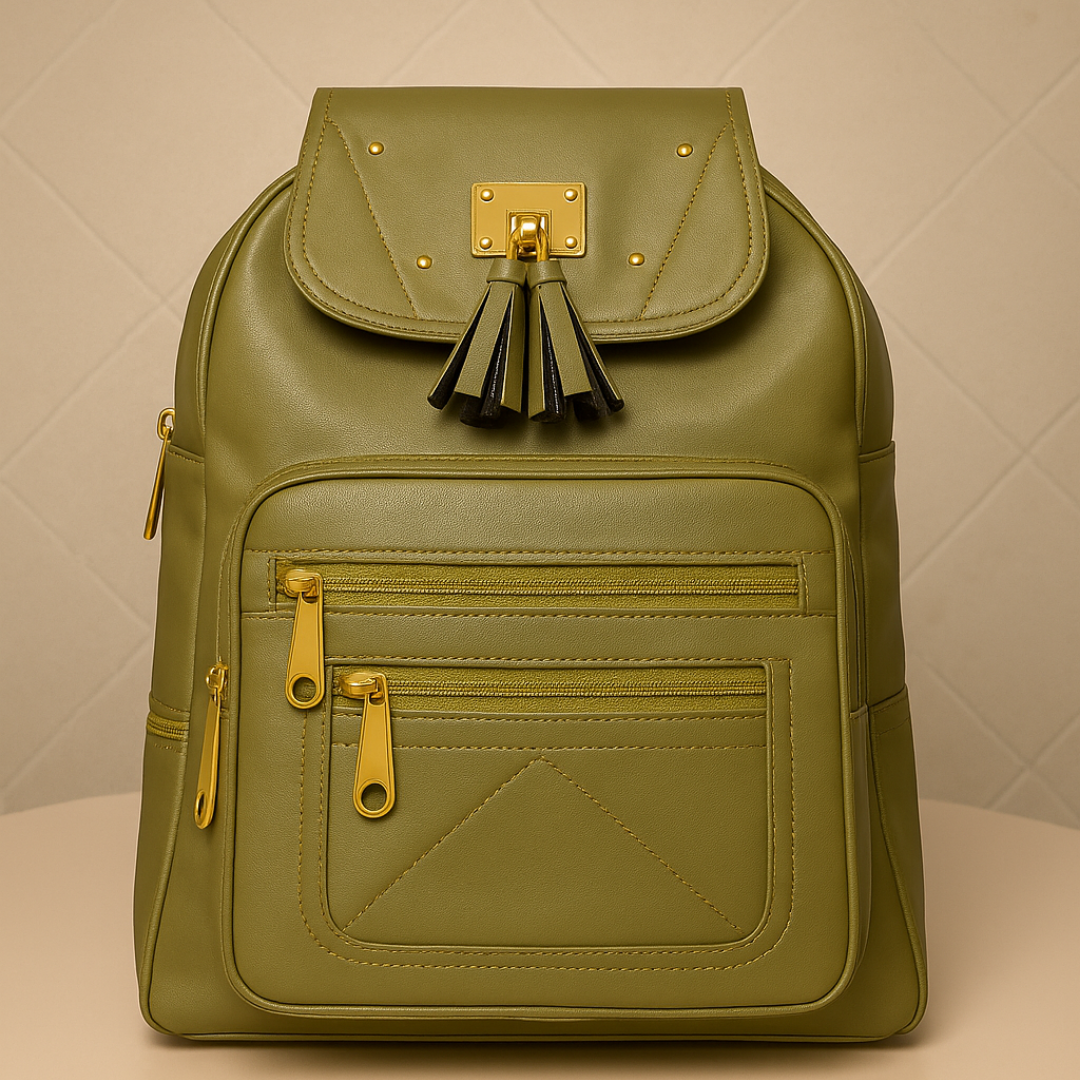 Premium Vegan Leather Backpacks with Gold Detailing – Stylish & Functional