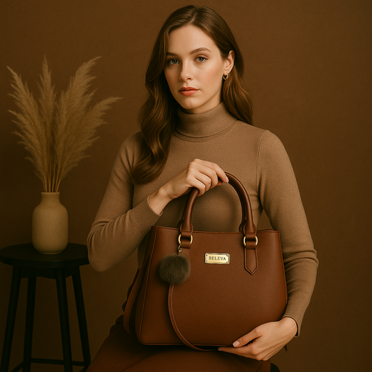 Mocha Charm Structured Tote handbag For Women