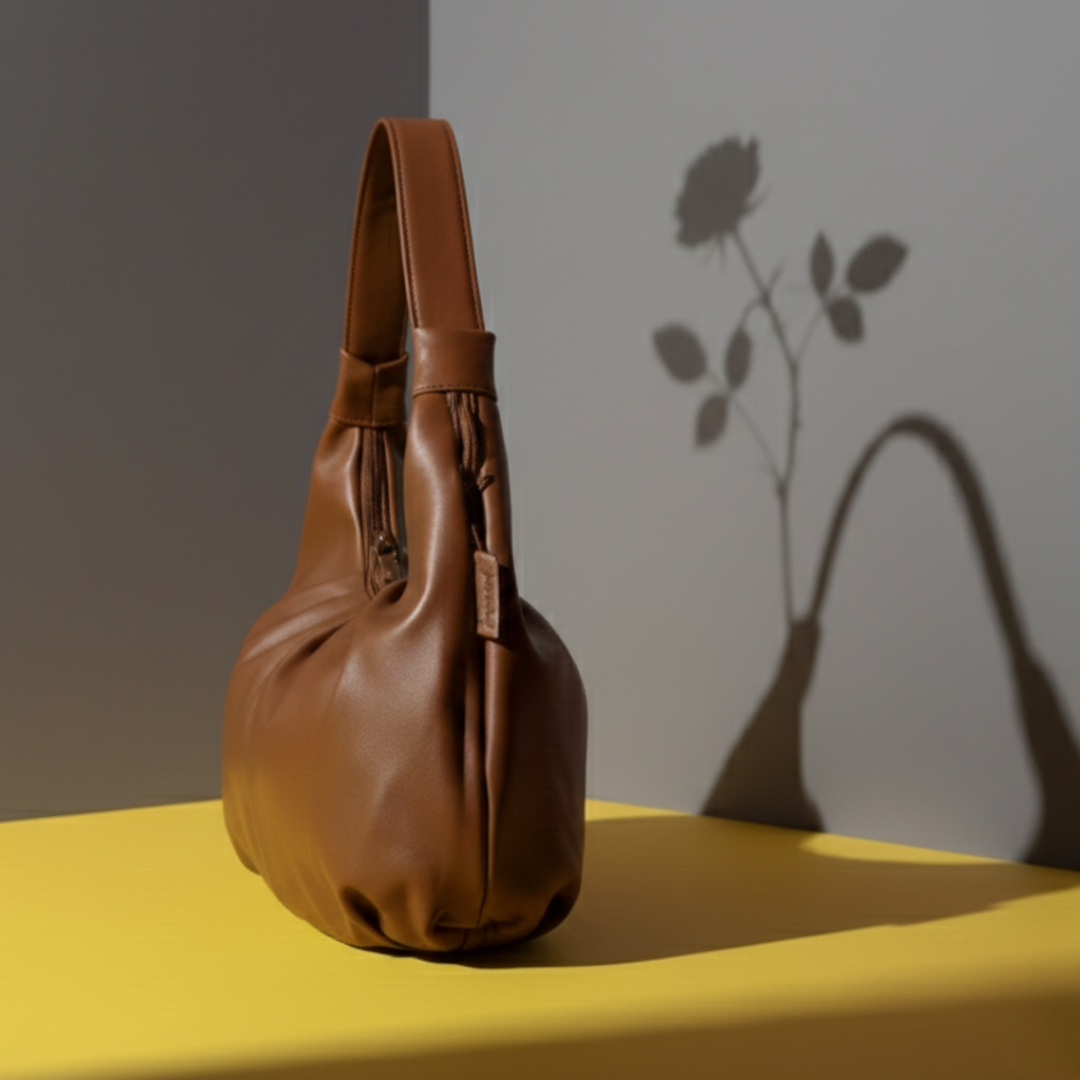 Premium Brown Faux Leather Everyday Handbag