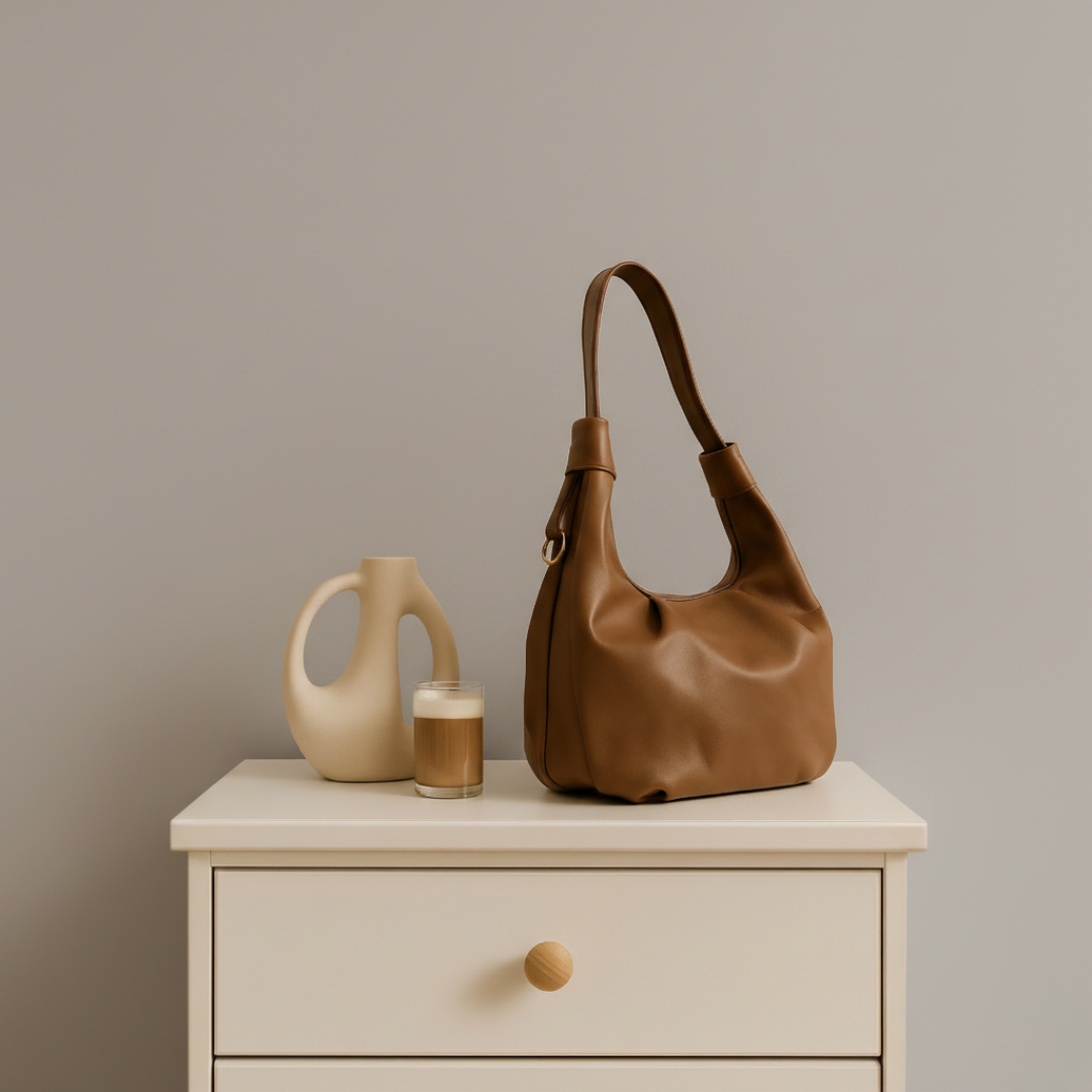 Premium Brown Faux Leather Everyday Handbag