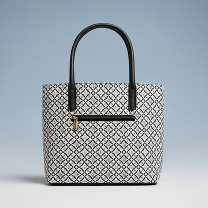 Geometric Print Structured Tote Handbag