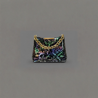 Black Holographic Chain Handbag