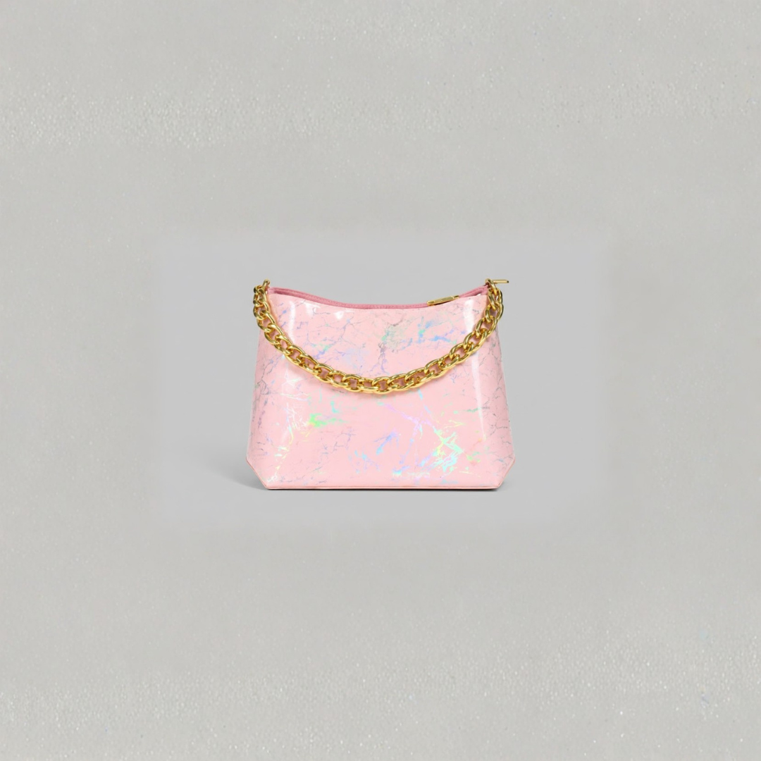 Pink Holographic Chain Handbag