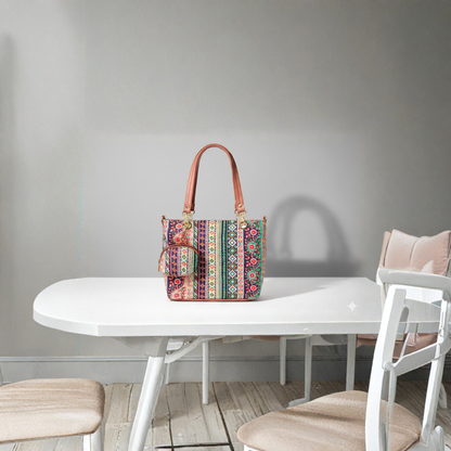 Colorful Ethnic Print Ladies Handbag