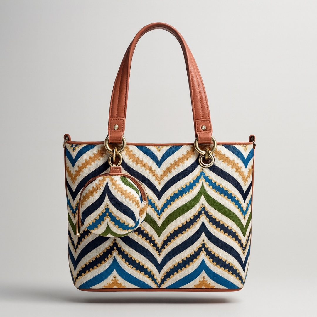 Multicolor Printed Ladies Handbag