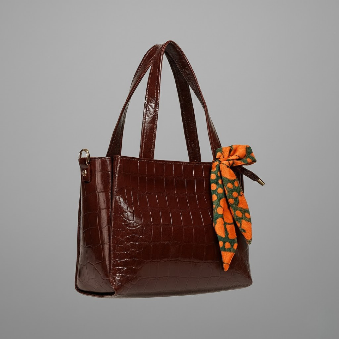 Redwine Croc-Pattern Ladies Tote Bag