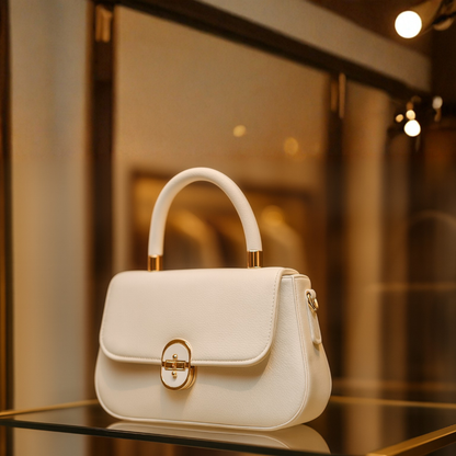 White Elegance Top-Handle Bag