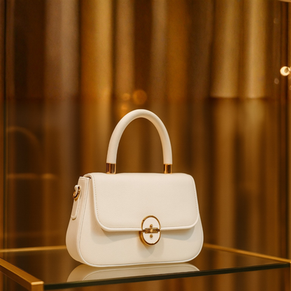 White Elegance Top-Handle Bag