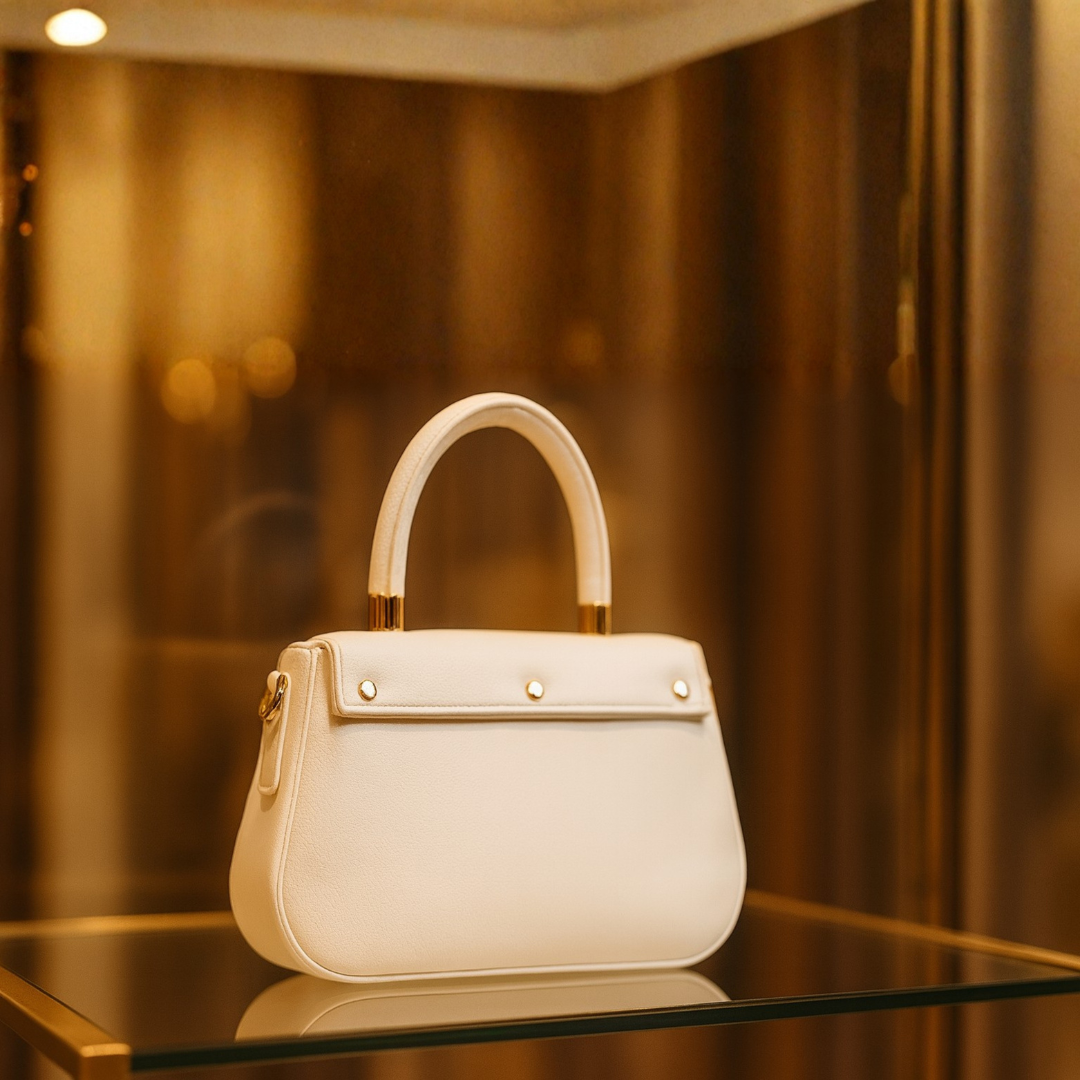 White Elegance Top-Handle Bag