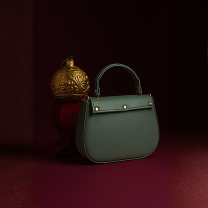 Pastel Green Gold-Lock Shoulder Sling Handbag